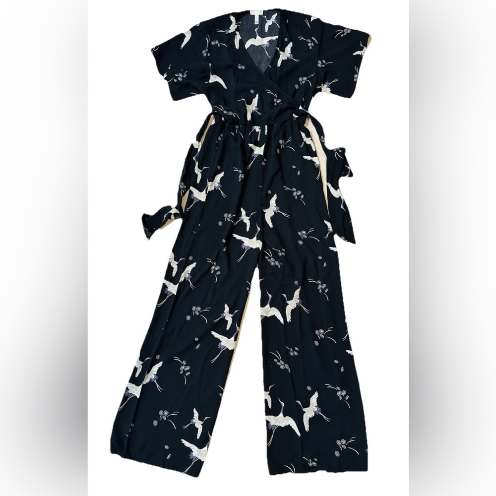 Leith Graceful Swan Kimono Style Romper S Tie Front Coquette Elegant Boho party - Picture 4 of 11